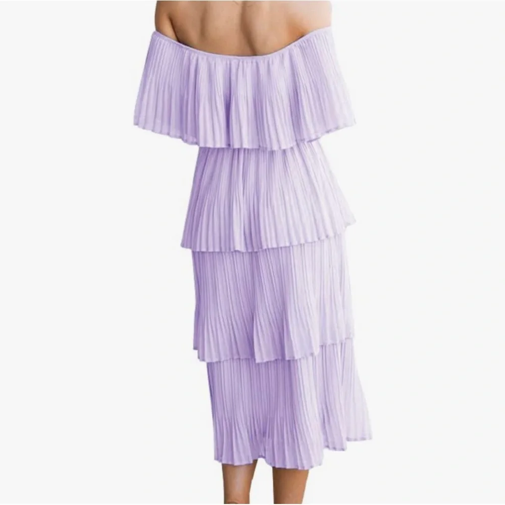 LILAC RUFFLE DRESS - Picture 3 of 6